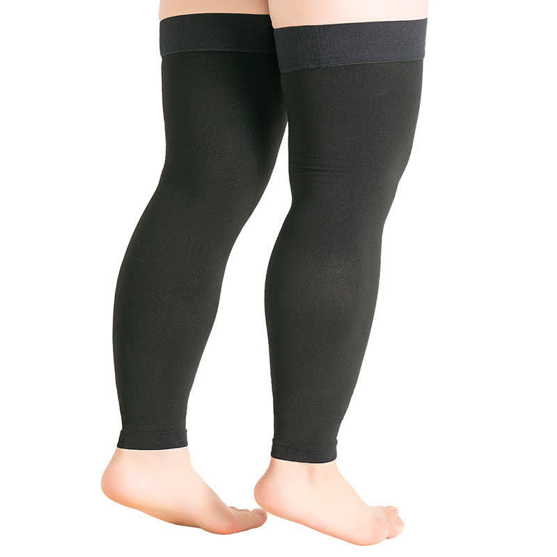 Manchon de compression grande taille sans orteils et à hauteur de cuisse - Noir - 4XL - image 3