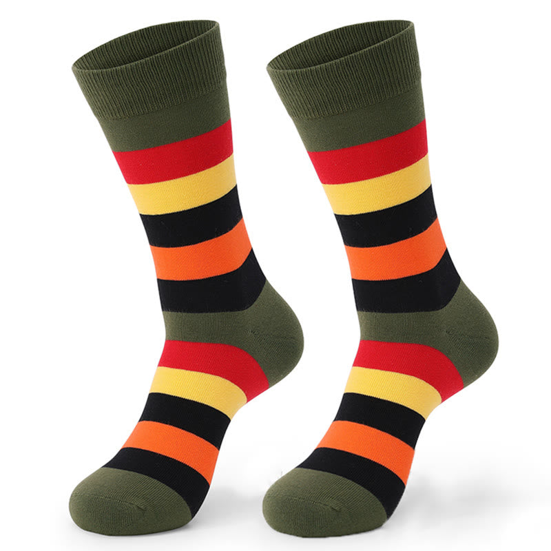 Chaussettes fantaisie en coton à rayures colorées (5 paires)