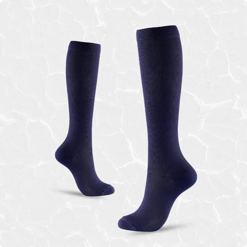 Chaussettes de compression antidérapantes de couleur unie grande taille (6 paires)
