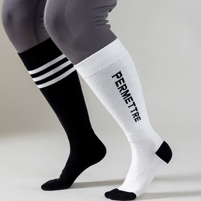 Chaussettes de compression en coton de couleurs mélangées, grande taille (3 paires)