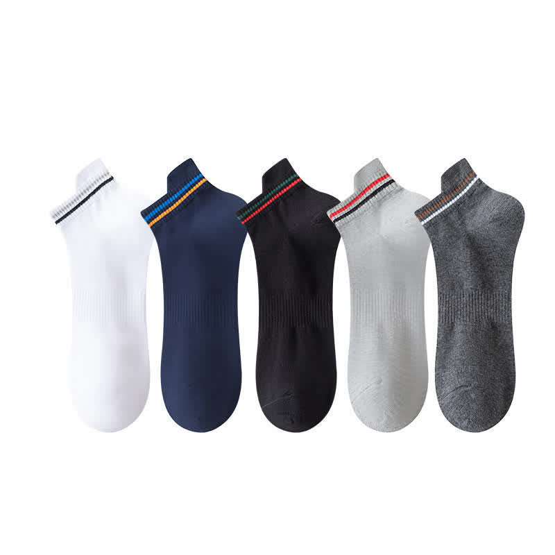 Chaussettes de sport anti-transpiration à rayures grande taille (5 paires)