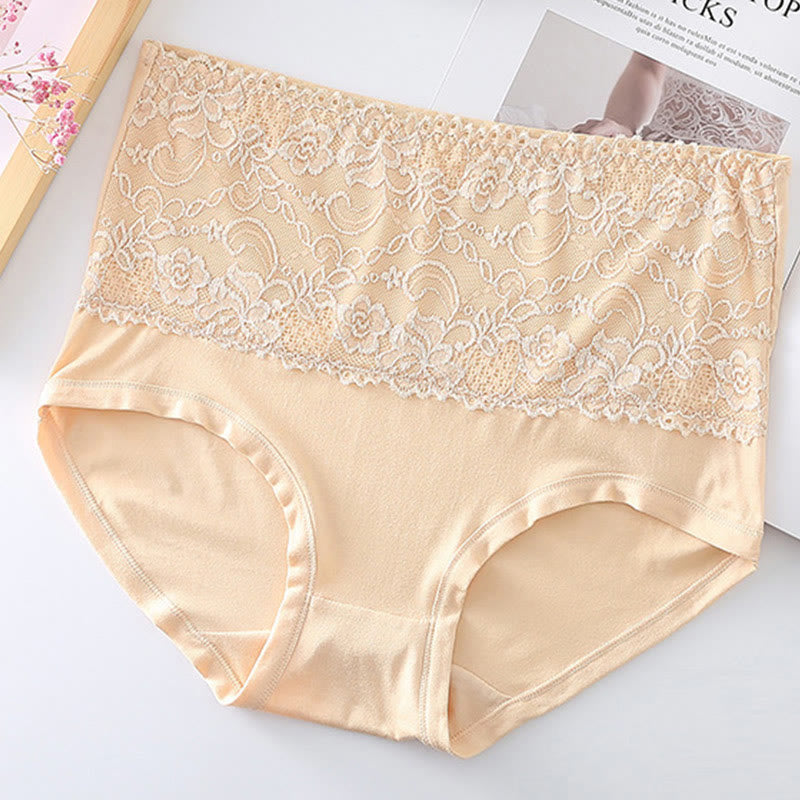 Culotte taille haute en dentelle grande taille (lot de 4)