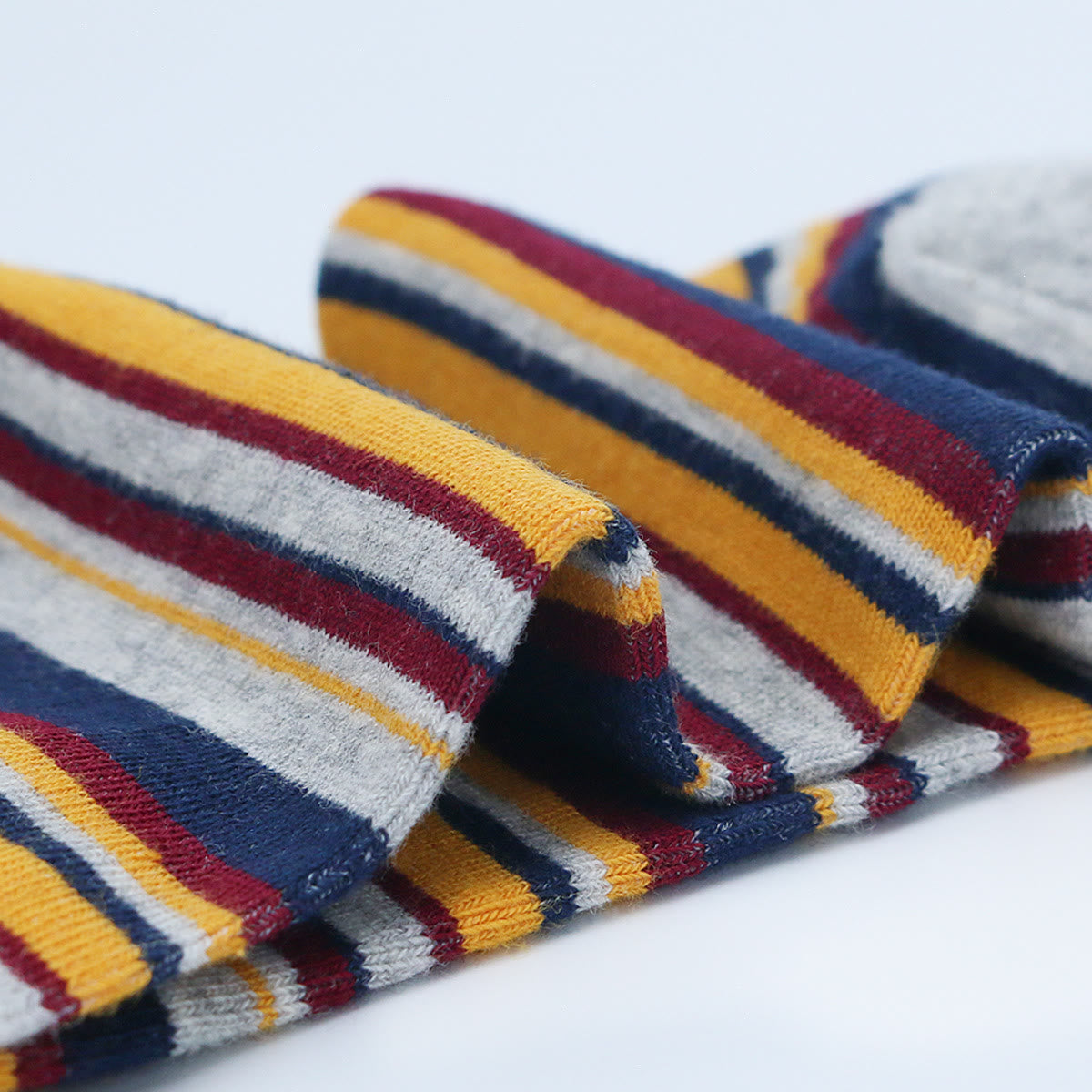 Chaussettes ras du cou à rayures patchwork grande taille (5 paires)
