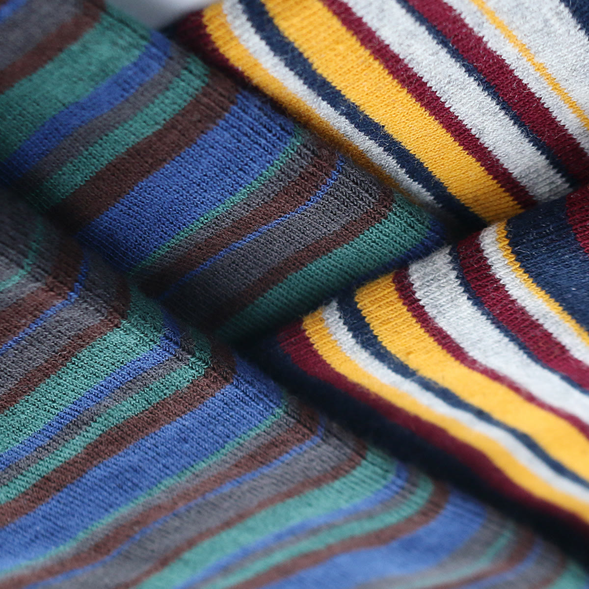 Chaussettes ras du cou à rayures patchwork grande taille (5 paires)