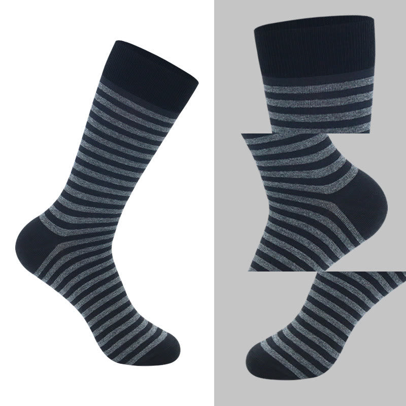 Chaussettes mi-mollet à rayures grises grande taille (5 paires)