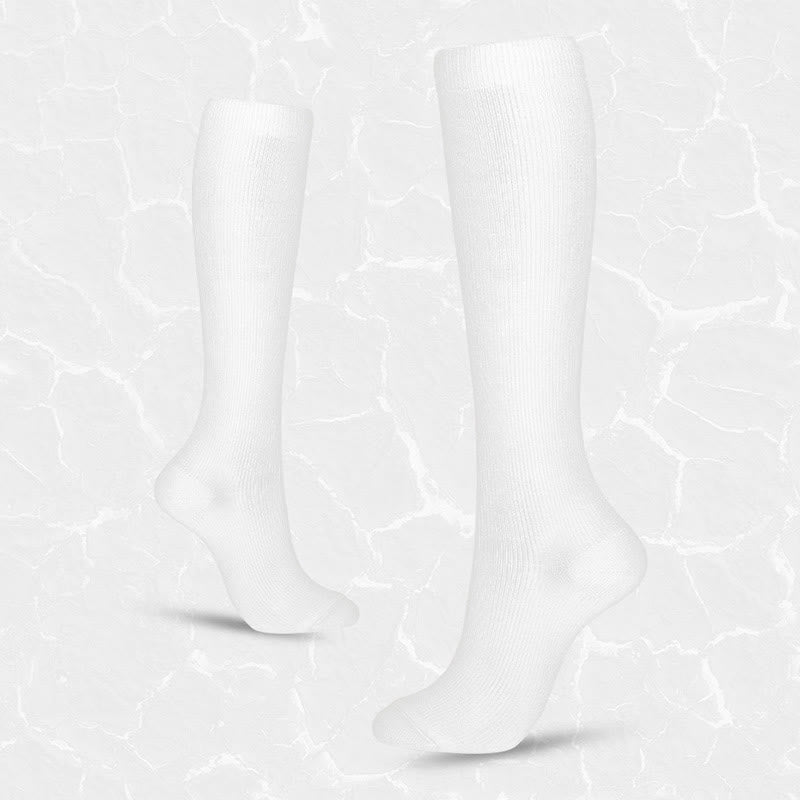 Chaussettes de compression antidérapantes de couleur unie grande taille (6 paires)