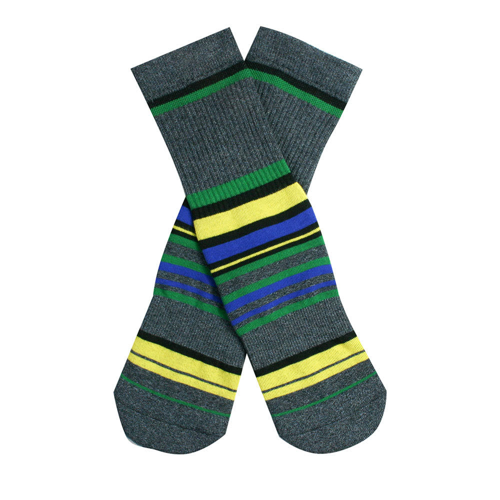 Chaussettes montantes rembourrées à rayures vert foncé - image 8