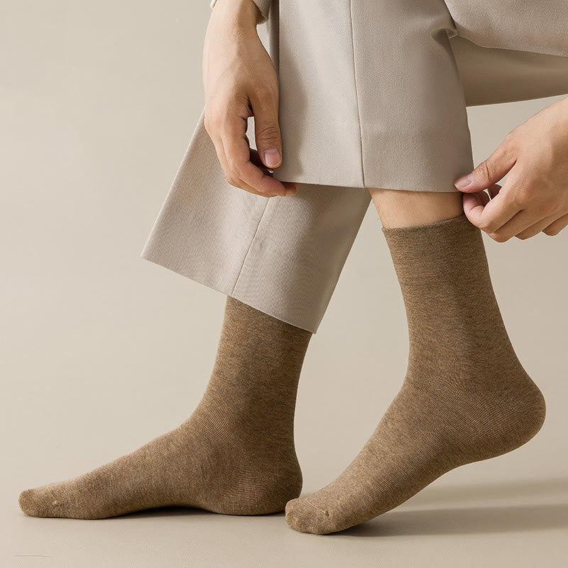 Chaussettes courtes respirantes de couleur unie grande taille (5 paires)