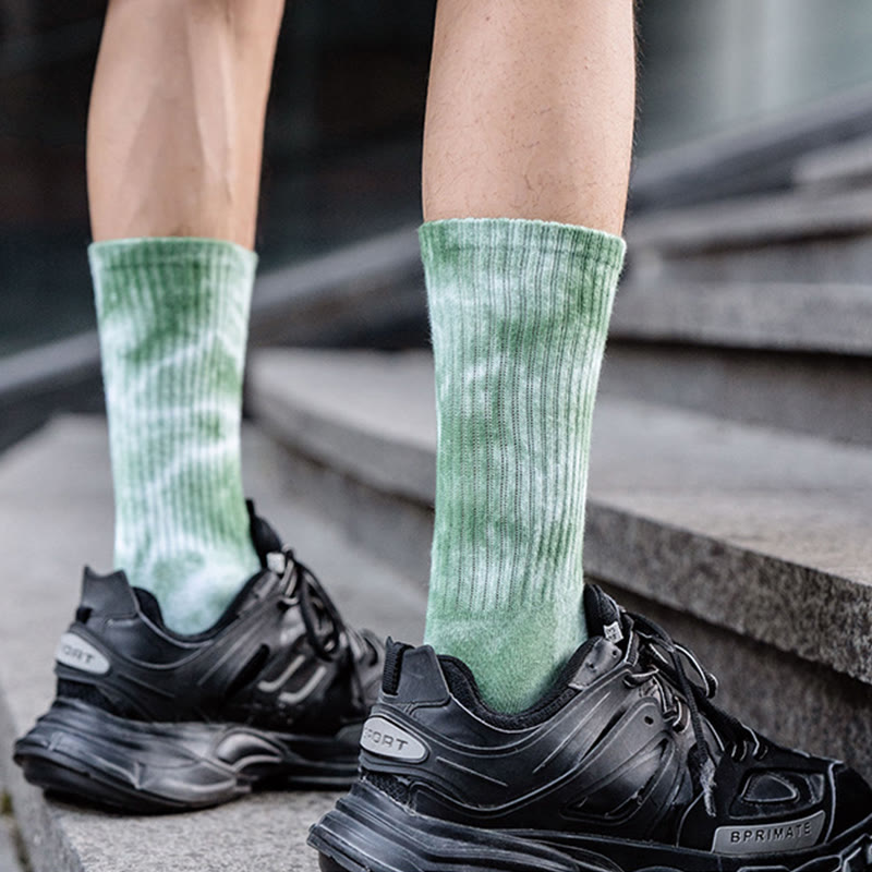 Chaussettes mi-mollet tie-dye grande taille (5 paires)