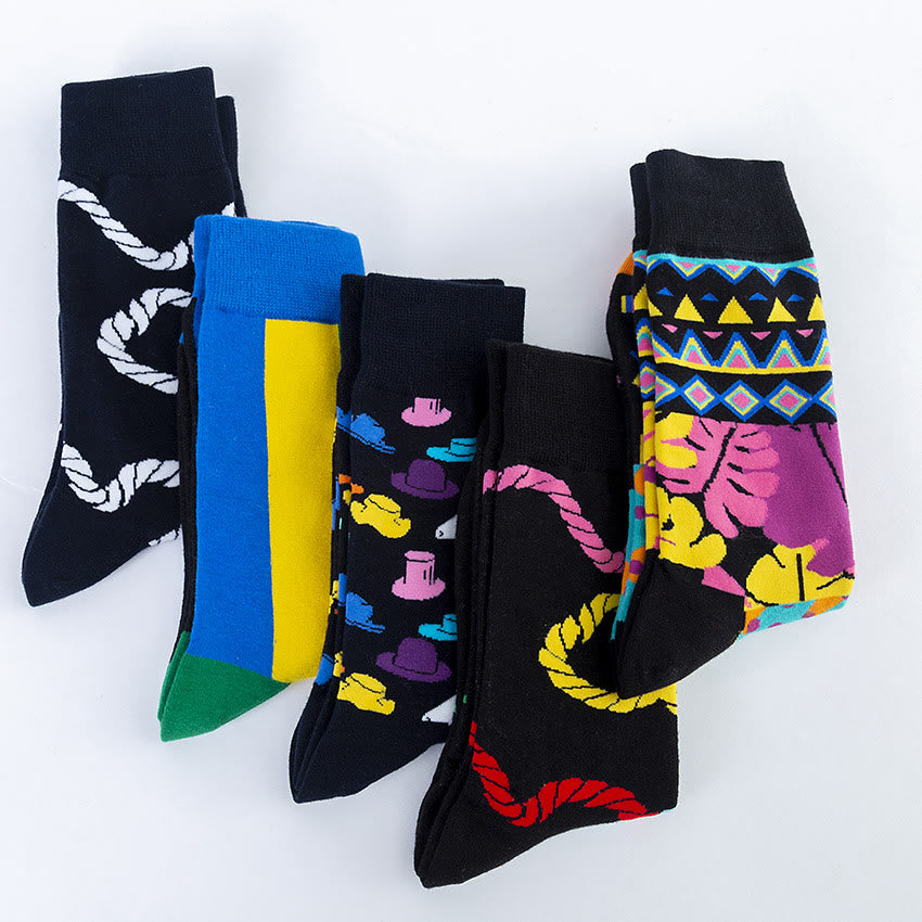 Chaussettes à motifs abstraits grande taille (5 paires)