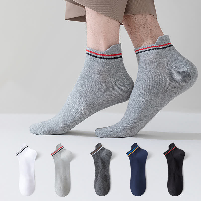 Chaussettes de sport anti-transpiration à rayures grande taille (5 paires)