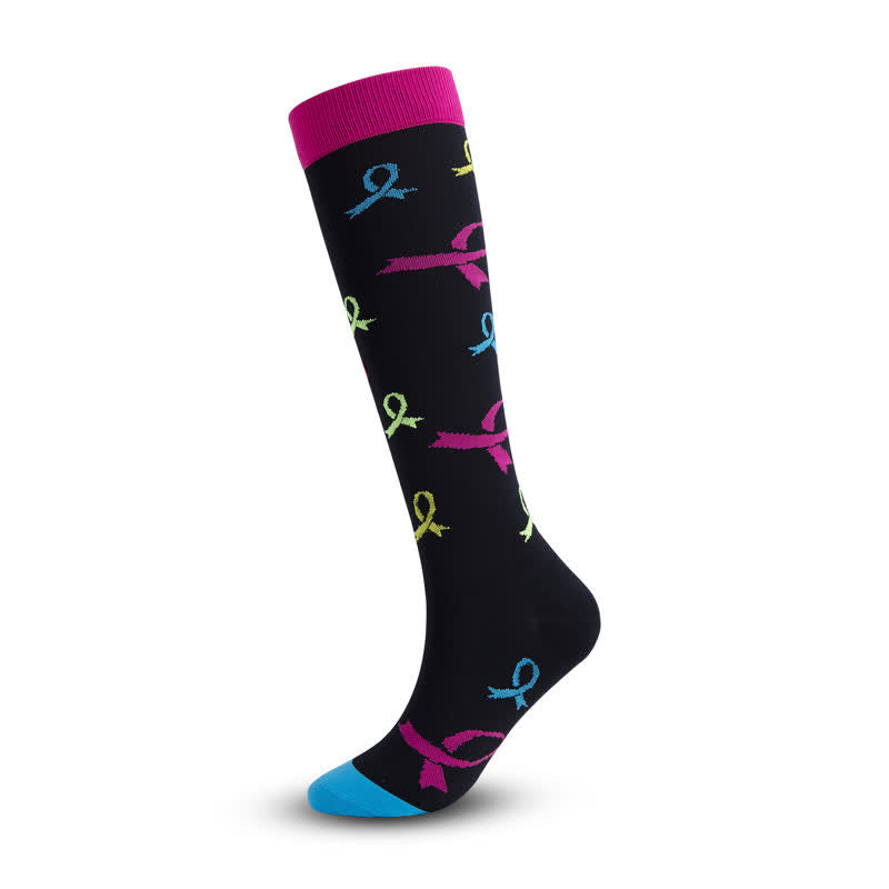 Chaussettes de compression cœur ruban gris (5 paires)
