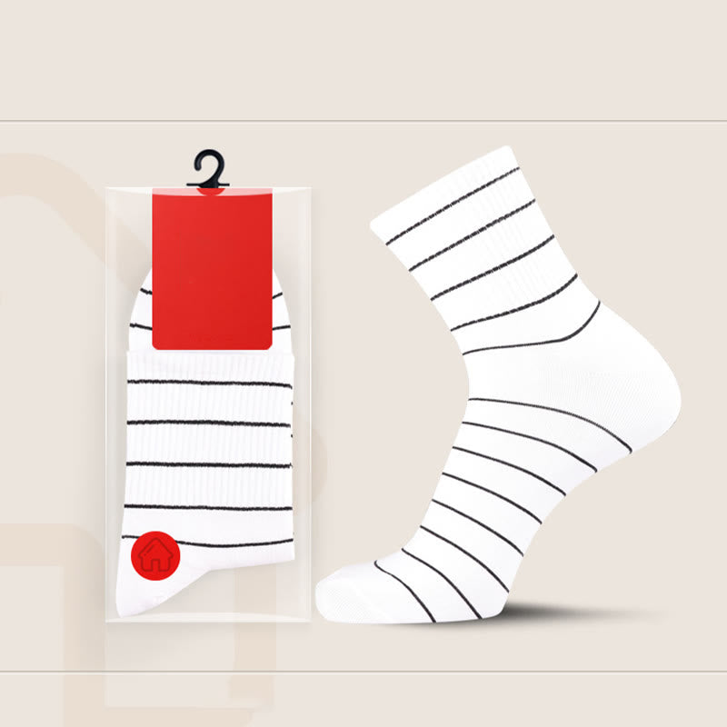 Chaussettes rayées en coton grande taille (5 paires)