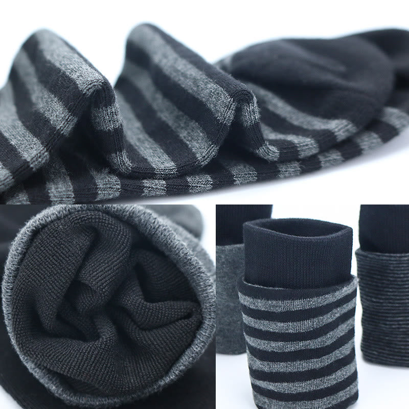 Chaussettes mi-mollet à rayures grises grande taille (5 paires)