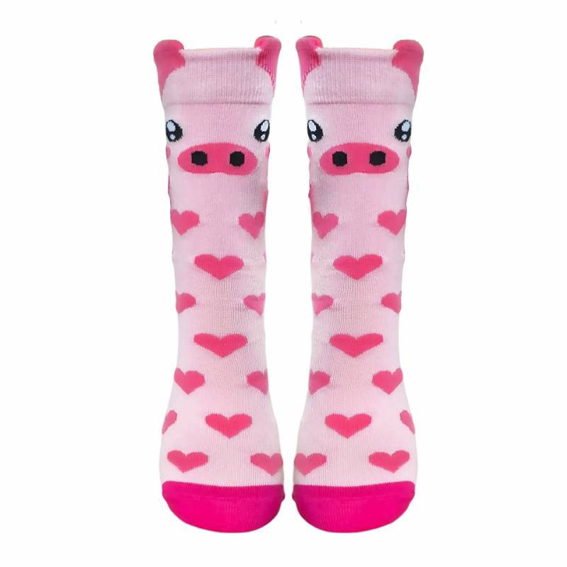 Chaussettes courtes en polycoton à imprimé animal mignon (4 paires) - Rose foncé - UE36-41 (US3-8) - image 6