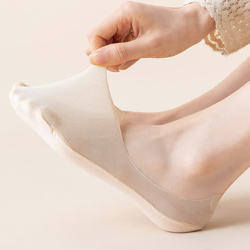 Chaussettes invisibles en soie glacée grande taille (5 paires)