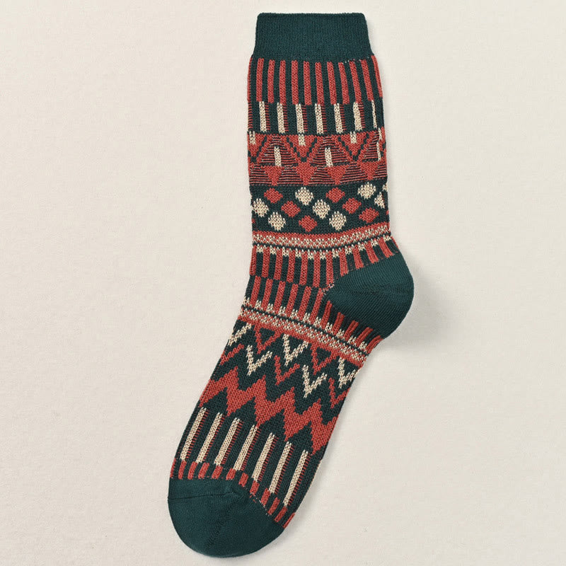 Chaussettes mi-mollet à motif rétro grande taille (2 paires)