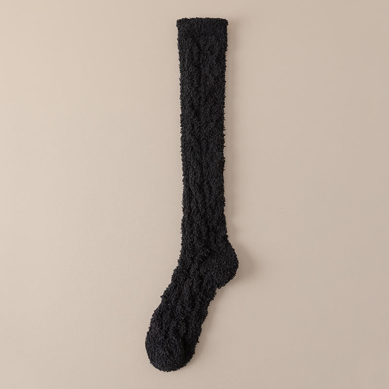 Chaussettes thermiques en polaire corail jusqu'aux genoux (5 paires) - Noir - Convient à 220 lb - image 19
