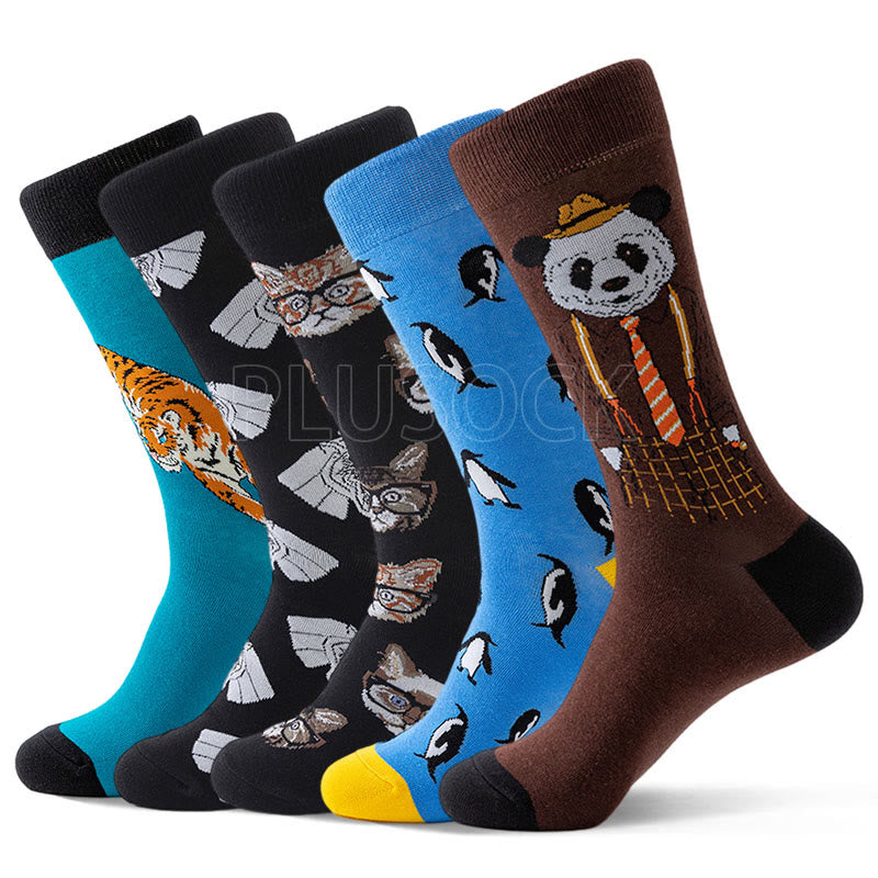 Chaussettes mi-mollet à imprimé animal grande taille (5 paires) - image 1