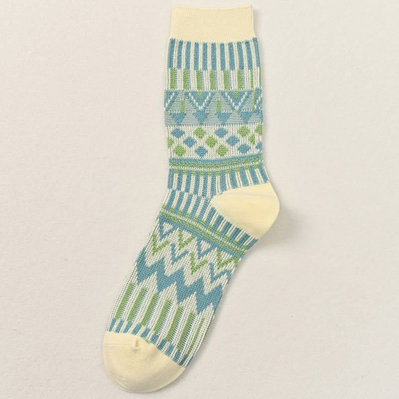 Chaussettes mi-mollet à motif rétro grande taille (2 paires)