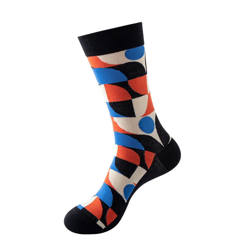 Chaussettes ras du cou à imprimé abstrait grande taille (5 paires)