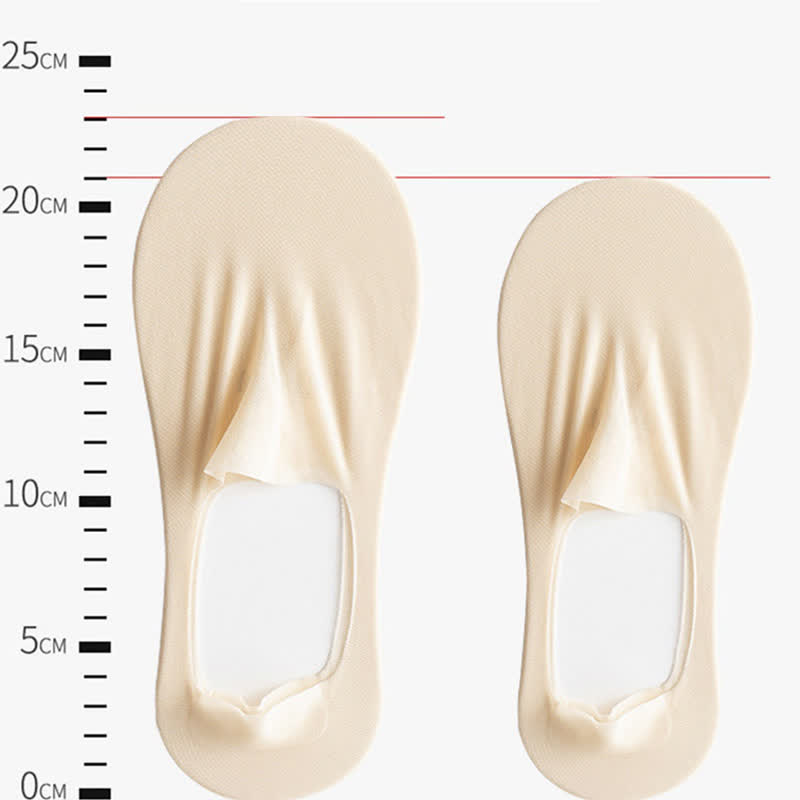 Chaussettes invisibles en soie glacée grande taille (5 paires)