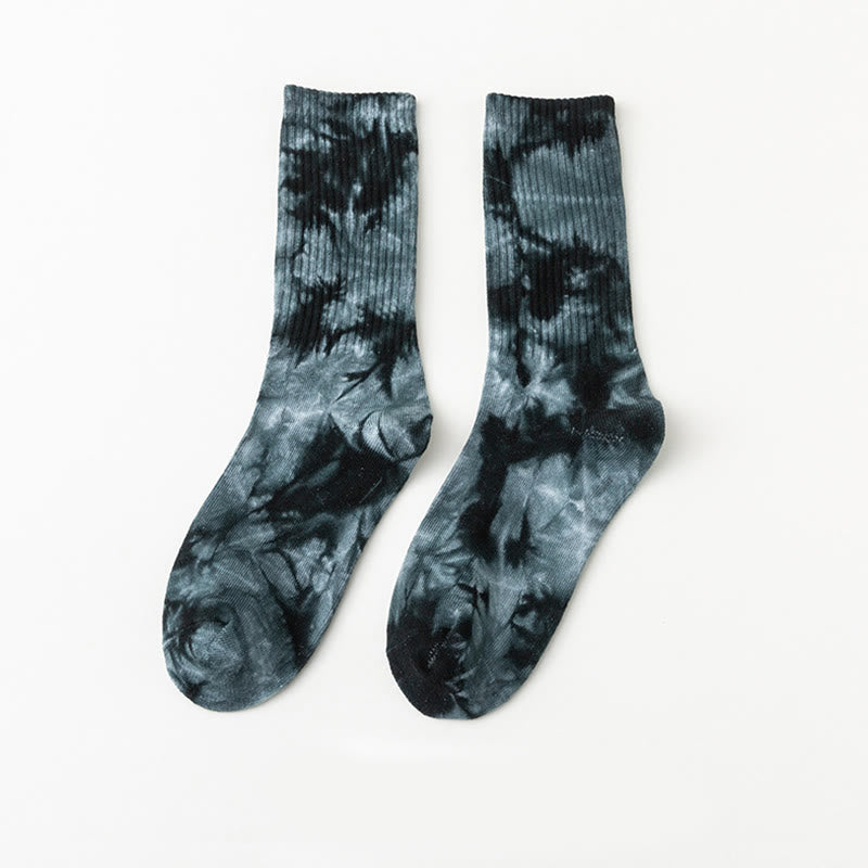Chaussettes mi-mollet tie-dye grande taille (5 paires)