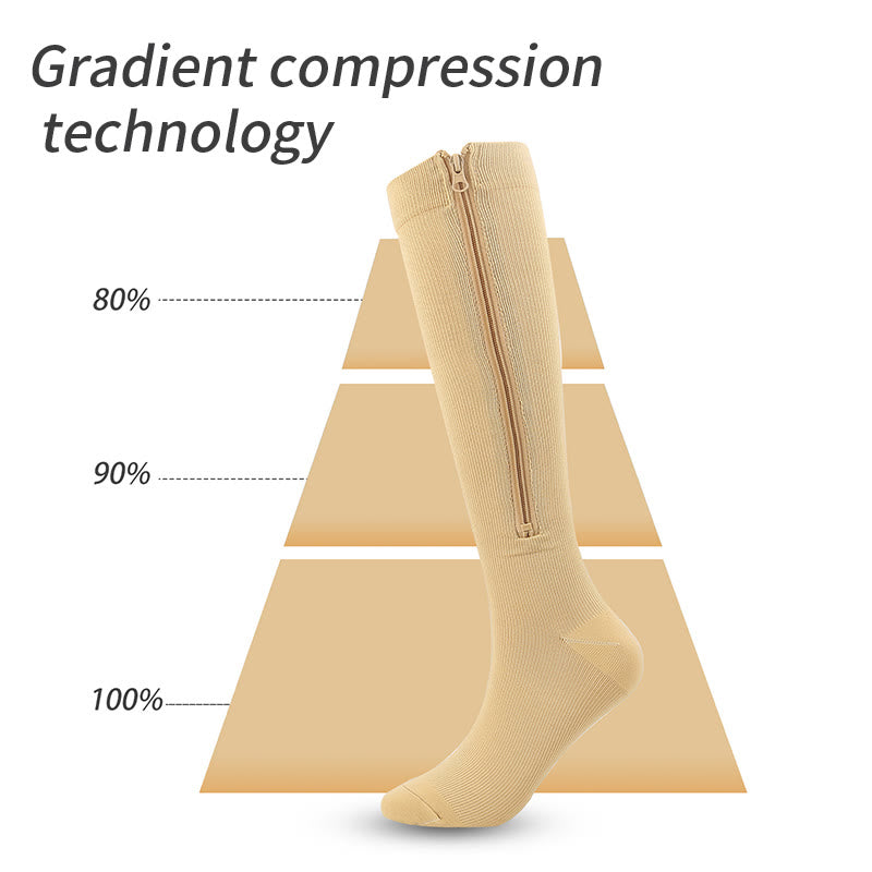 Chaussettes de compression hautes zippées (3 paires)
