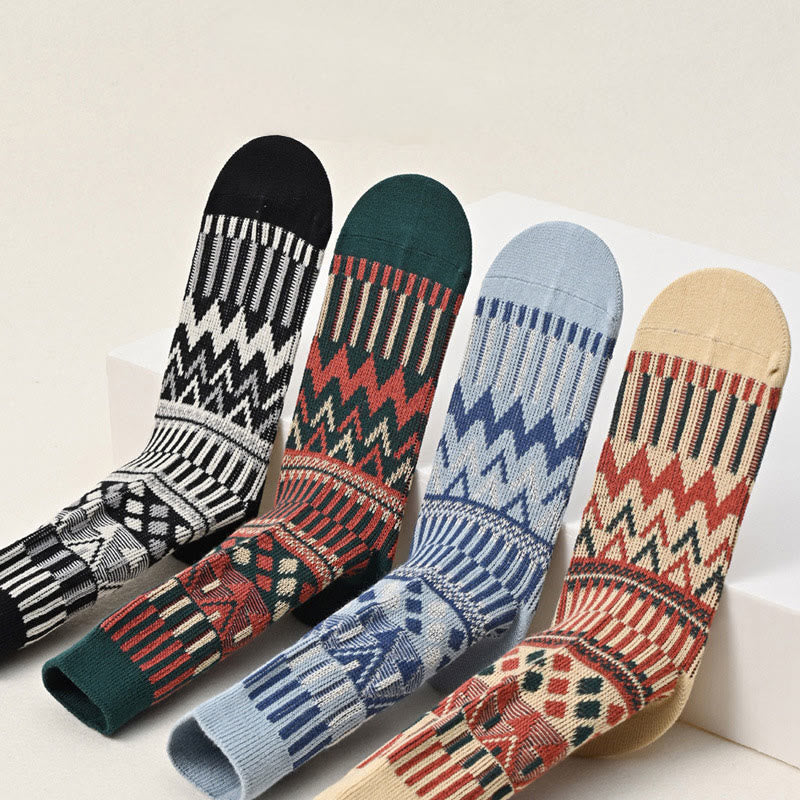 Chaussettes mi-mollet à motif rétro grande taille (2 paires)