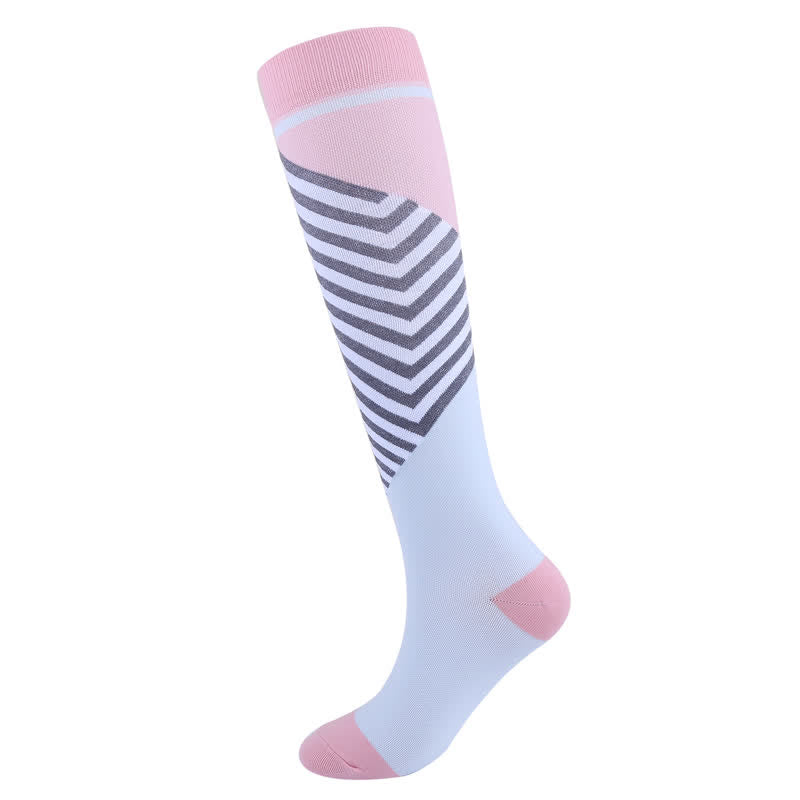 Chaussettes de compression colorées à losanges (5 paires)