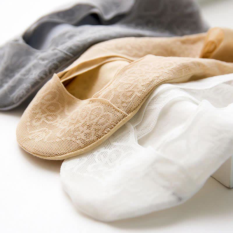 Chaussettes invisibles en dentelle grande taille (5 paires)
