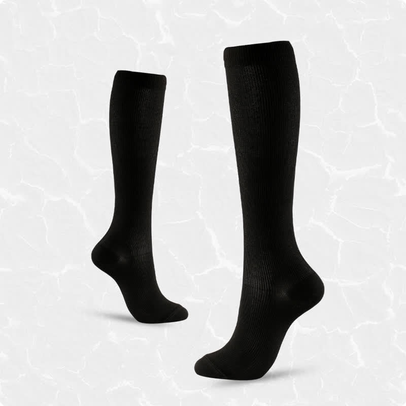 Chaussettes de compression antidérapantes de couleur unie grande taille (6 paires)