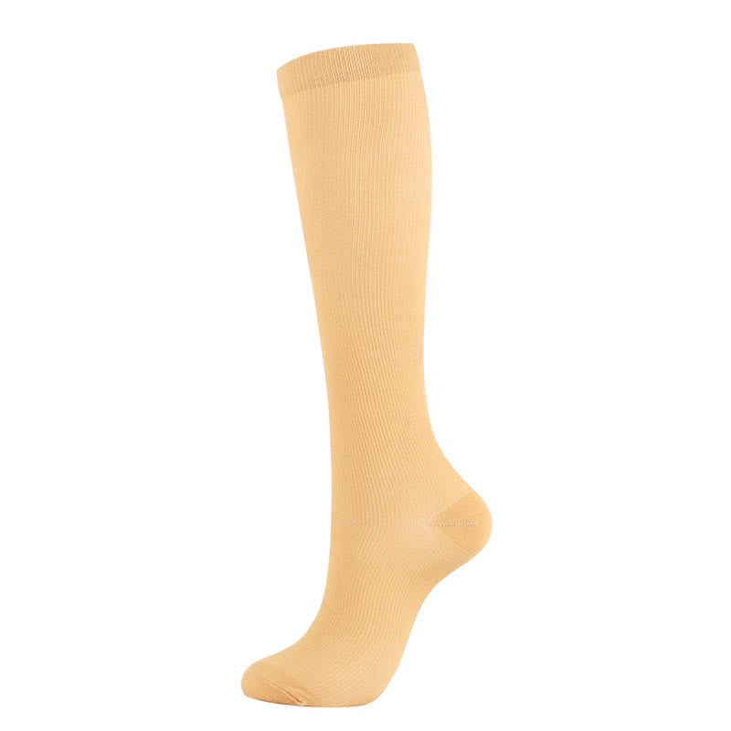 Chaussettes de compression antidérapantes de couleur unie grande taille (6 paires)
