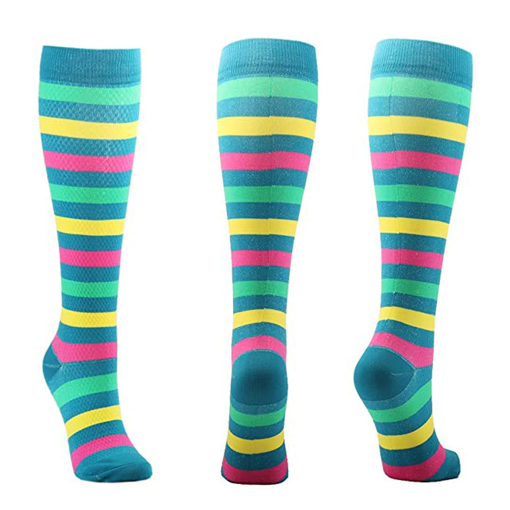 Chaussettes de compression décontractées à rayures (6 paires)