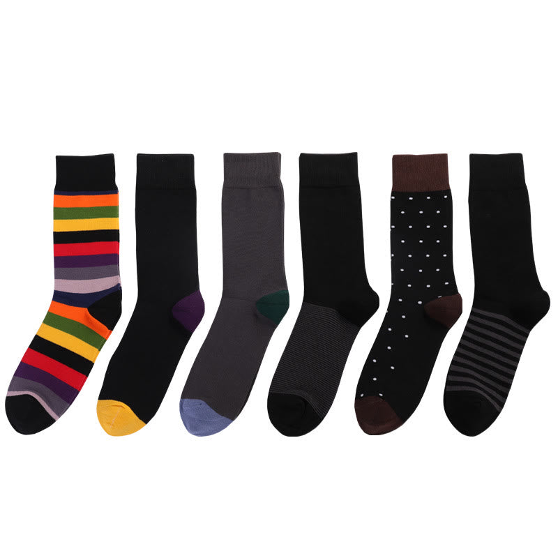 Chaussettes à rayures colorées grande taille (6 paires)
