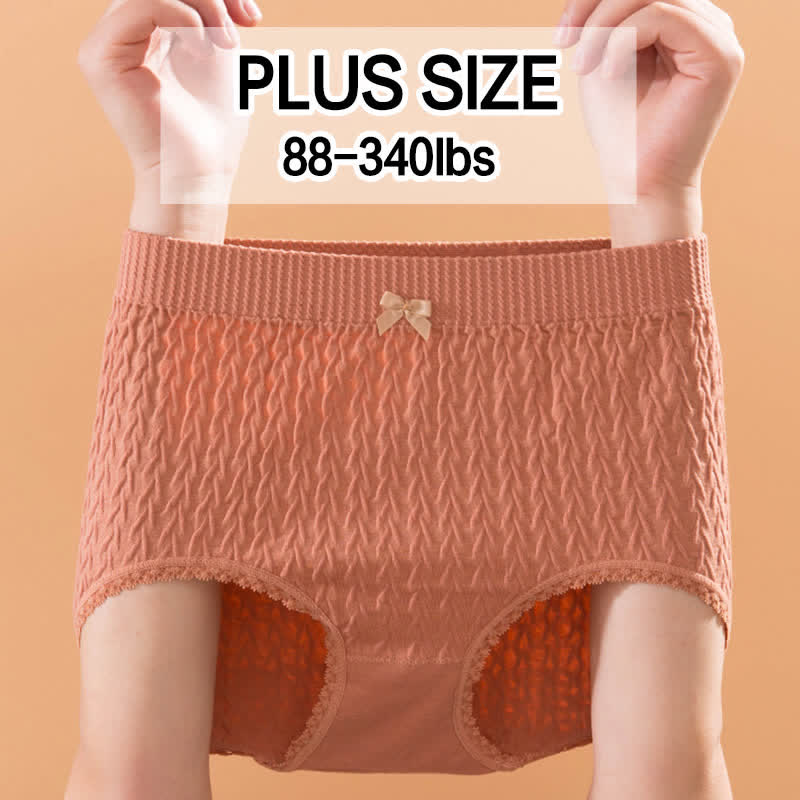 Culotte taille haute avec nœud papillon grande taille (5 paires)