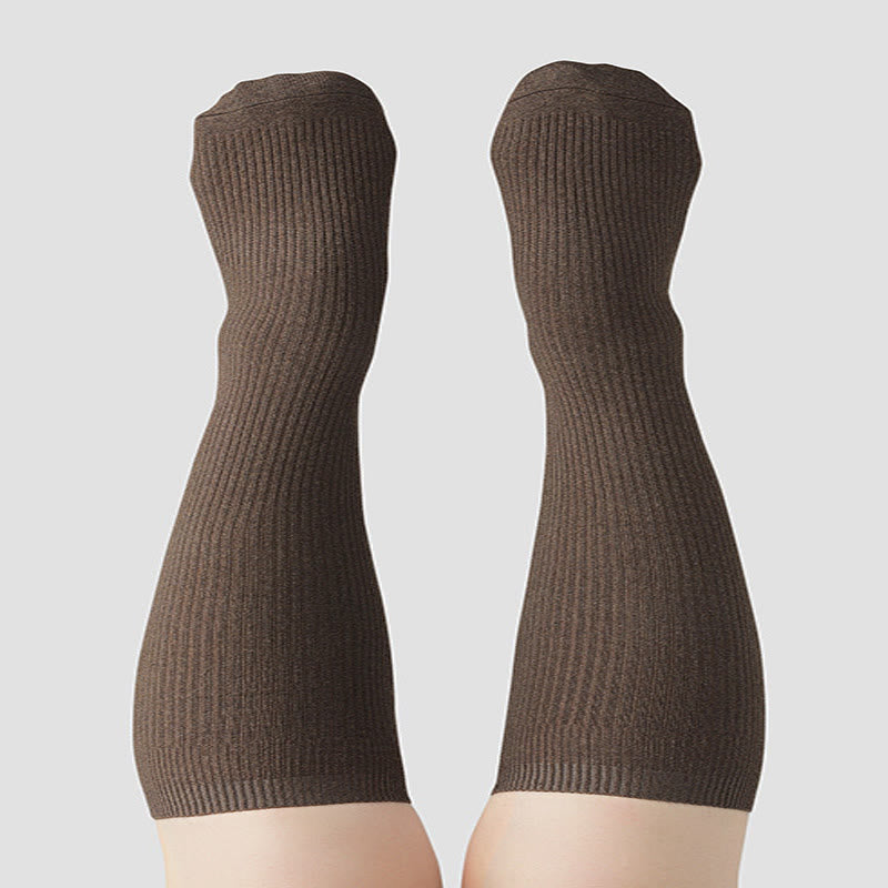 Chaussettes hautes chaudes de couleur unie (2 paires) - image 4