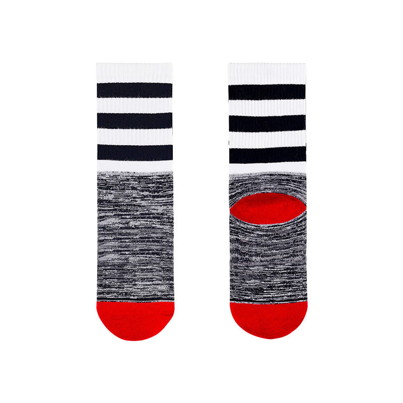 Chaussettes hautes rembourrées à rayures noires et blanches - image 7