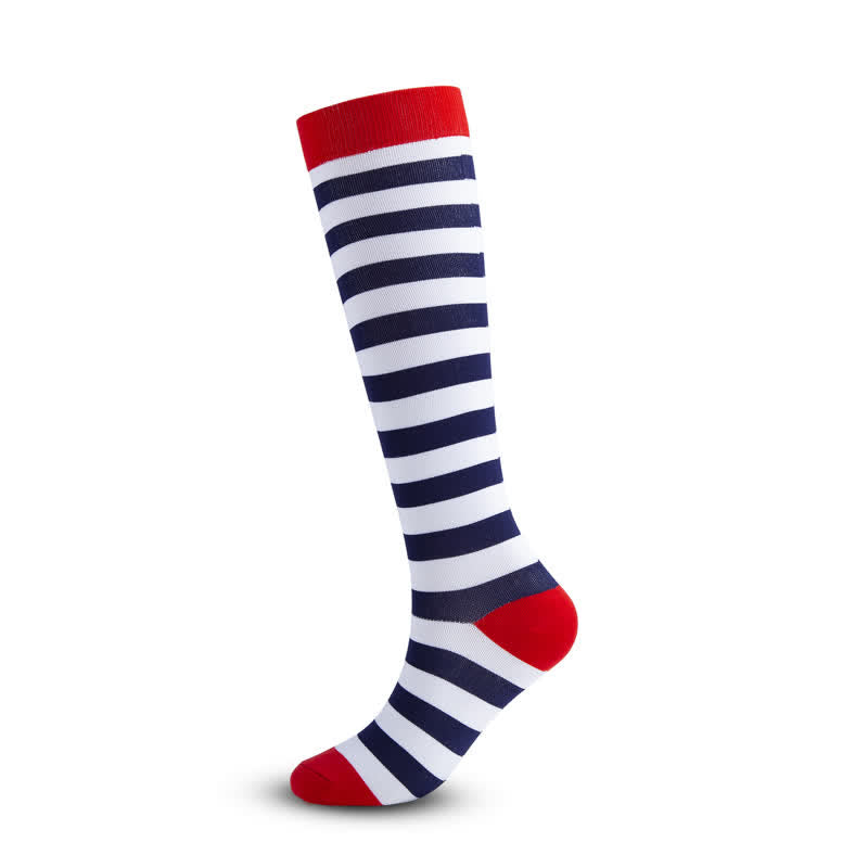 Chaussettes de compression colorées à losanges (5 paires)