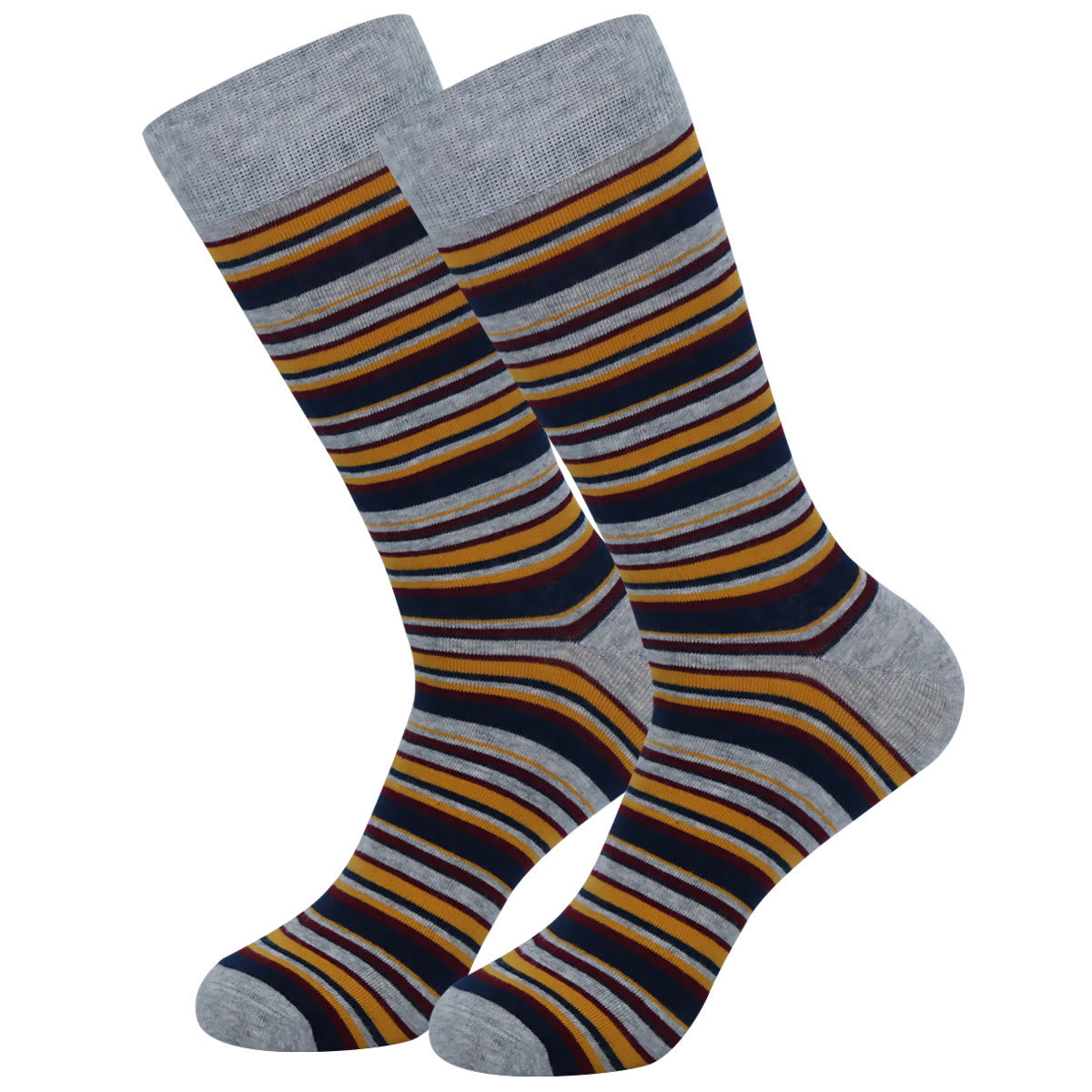 Chaussettes montantes à fines rayures patchwork (5 paires) - image 8