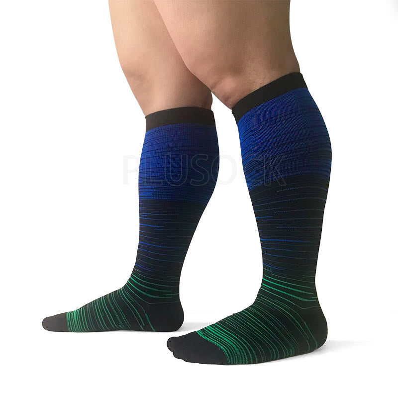 Chaussettes de compression à filaments bleus grande taille (2XL-7XL) (3 paires)