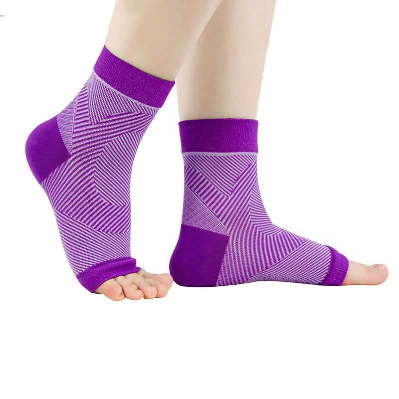 Chevillère de soutien de la voûte plantaire à rayures pour soulager la douleur - Violet - S/M - image 3