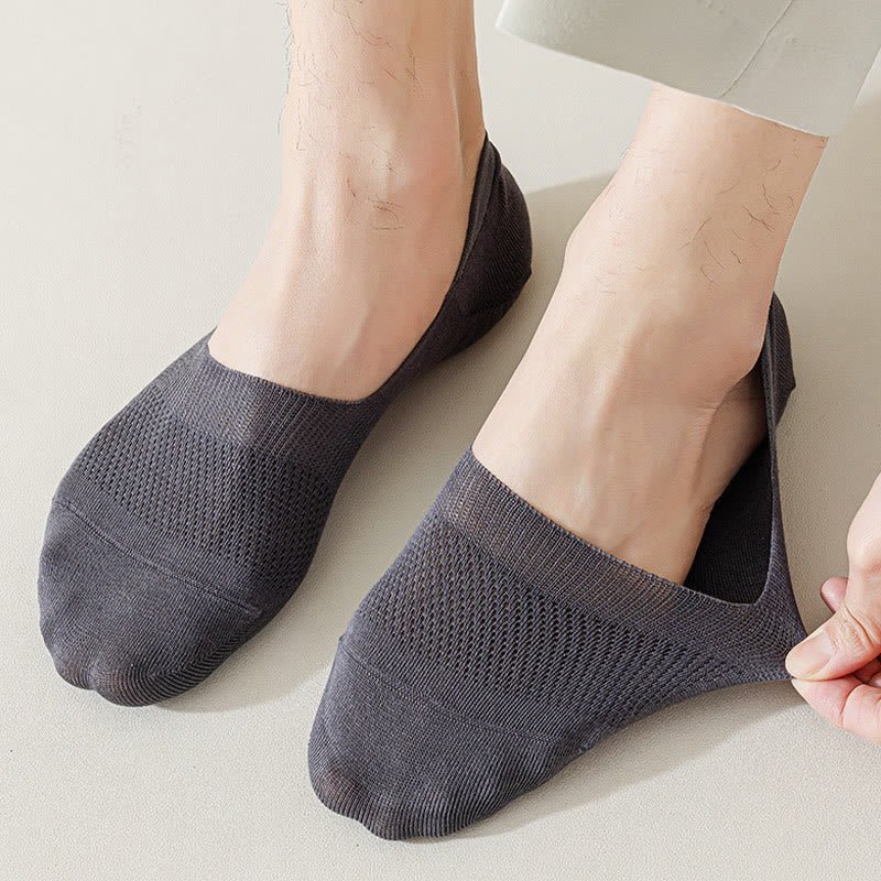 Chaussettes invisibles respirantes en maille grande taille (5 paires)
