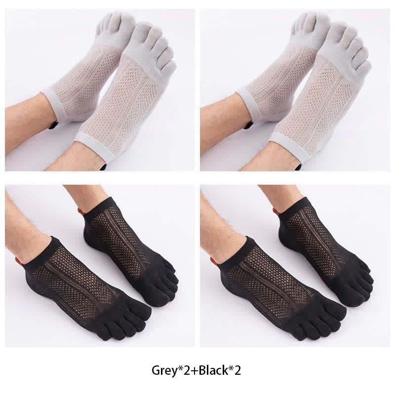 Chaussettes d'alignement en coton à cinq orteils grande taille (4 paires)