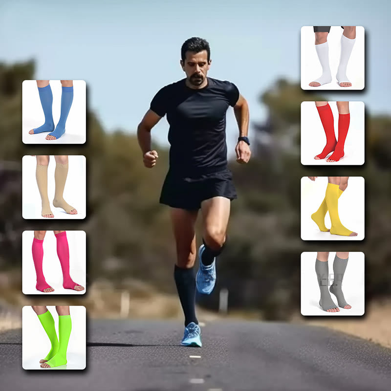 Chaussettes de compression à bout ouvert multicolores grande taille - image 5