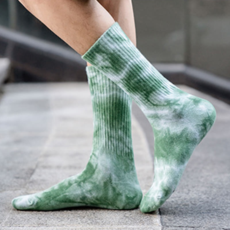 Chaussettes mi-mollet tie-dye grande taille (5 paires)