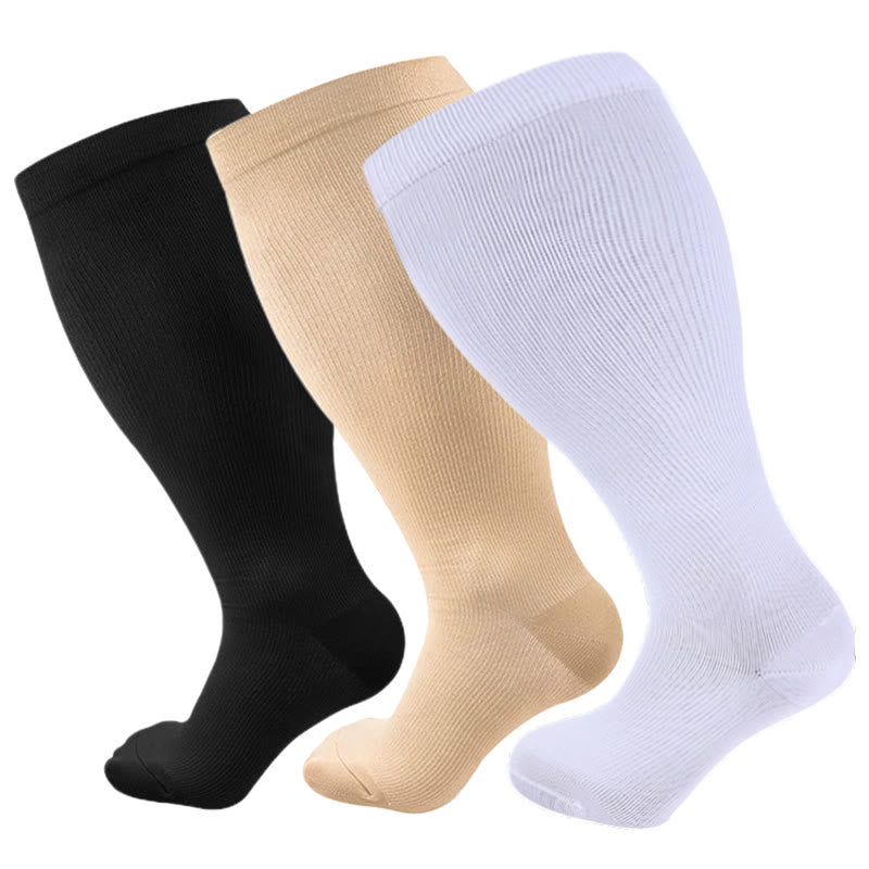 Chaussettes de compression unies grandes tailles 2XL - 7XL (3 paires) - image 11