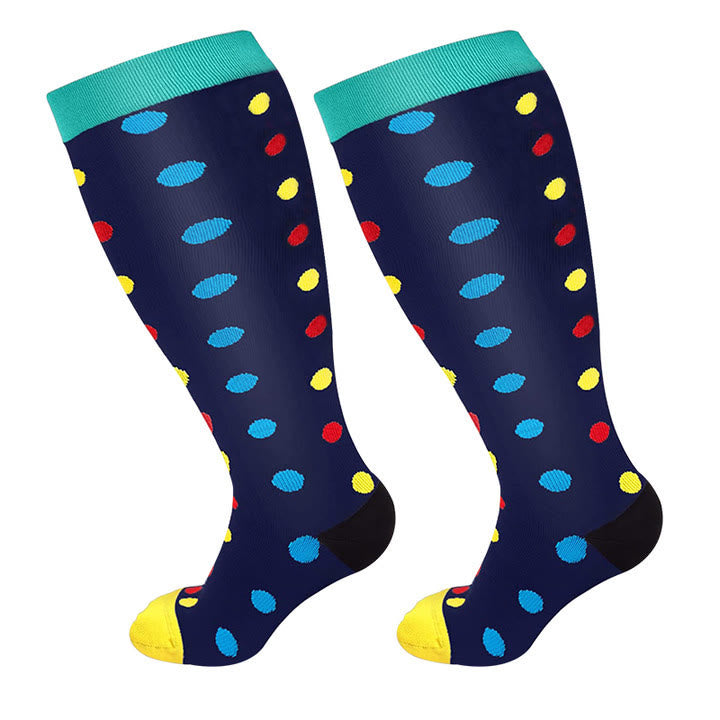 Chaussettes de compression à pois grande taille 2XL-7XL (3 paires)