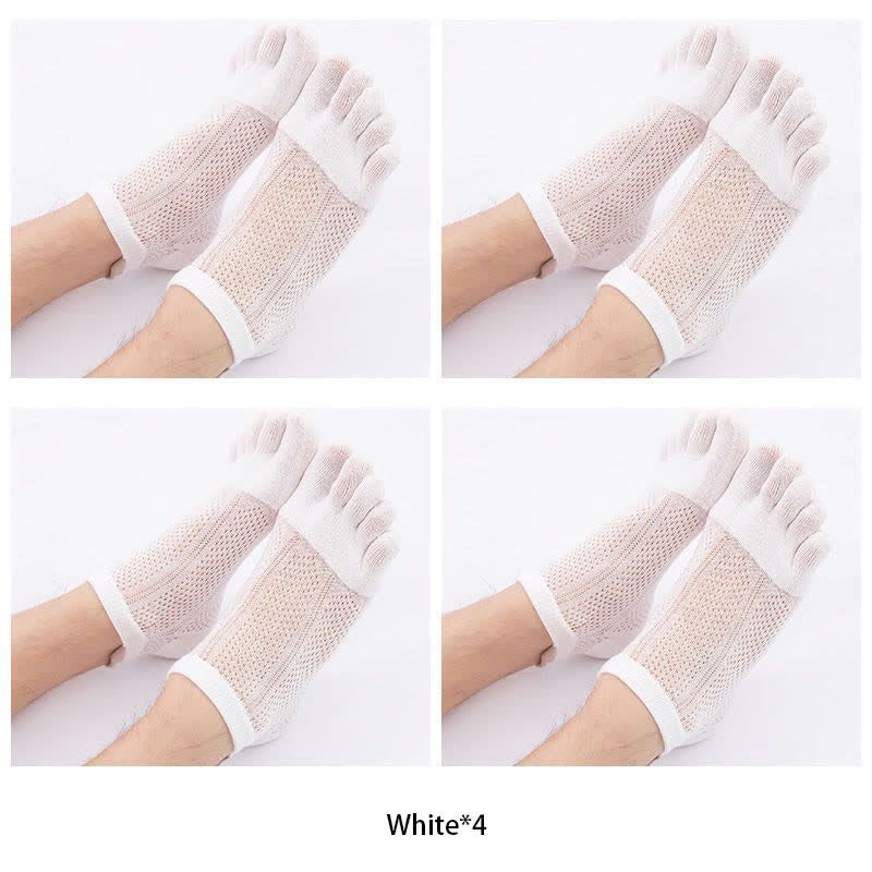 Chaussettes d'alignement en coton à cinq orteils grande taille (4 paires)
