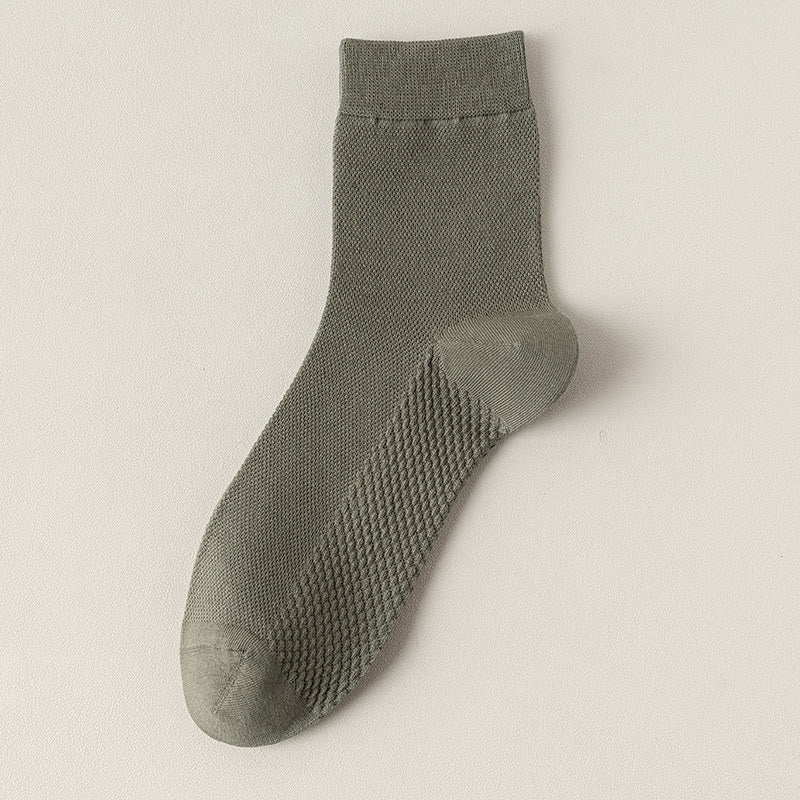 Chaussettes courtes en maille de coton Plusock (5 paires) - Vert armée - EU39-46 (US5-12) - image 24